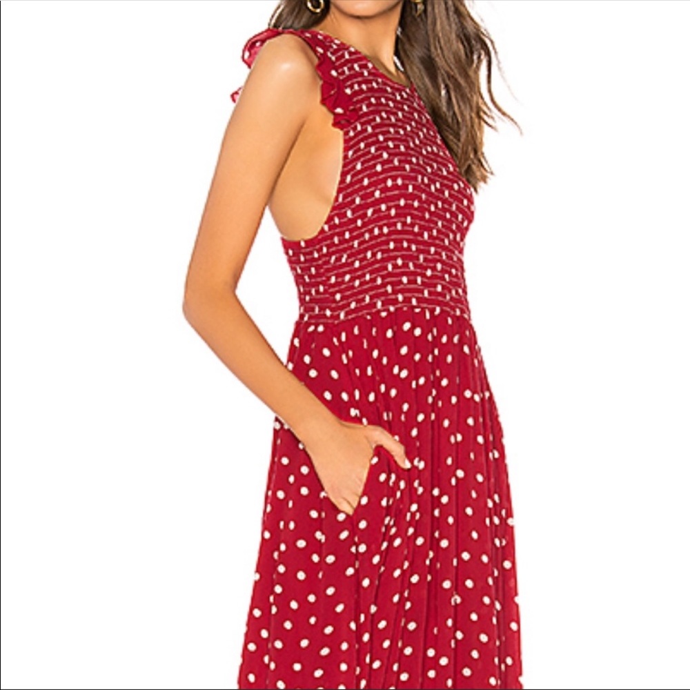 Free People Chambray Butterflies Midi Dress XS